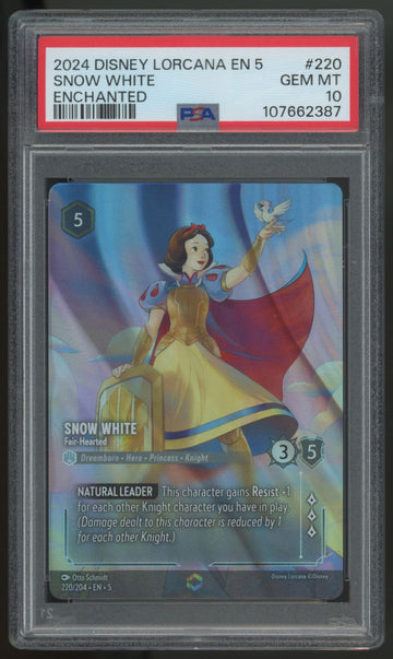 2024 Disney Lorcana Snow White EN 5 Enchanted #220 PSA 10