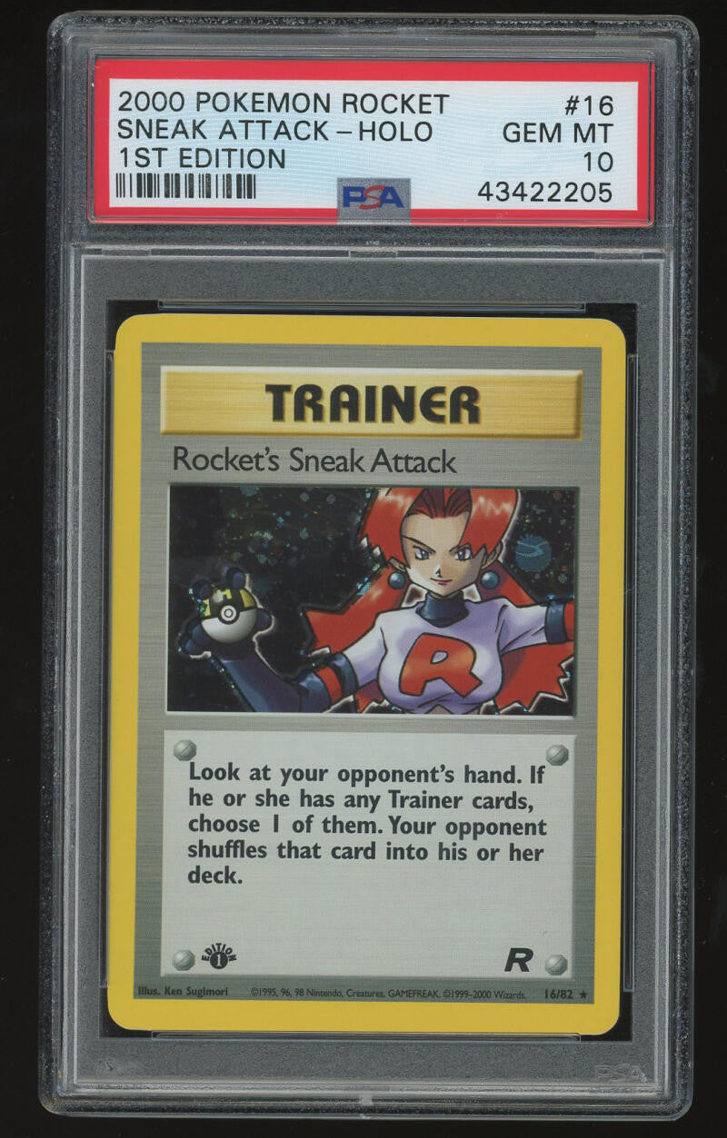 2000 Pokemon Rocket - Sneak Attack - Holo - 1st Edition - Graded PSA 10 GEM MINT