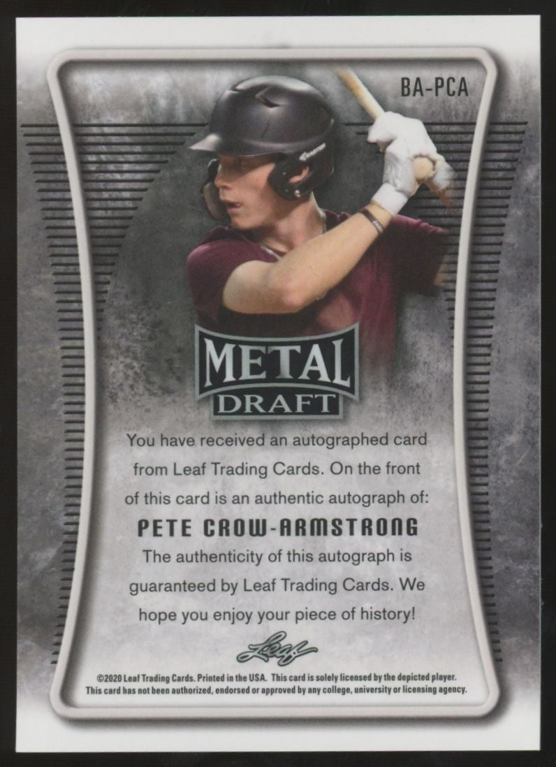 2020 Leaf Metal Draft Pete Crow-Armstrong RC Auto #BA-PCA