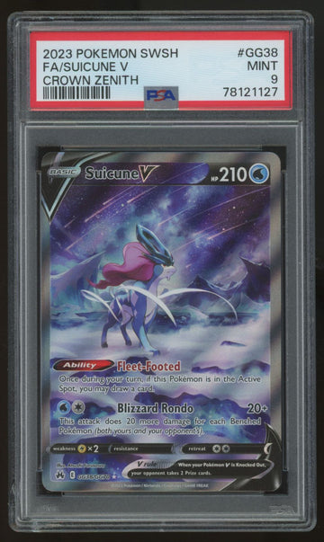 2023 Pokemon Suicune V Crown Zenith Full Art #GG38 PSA 9 (B)
