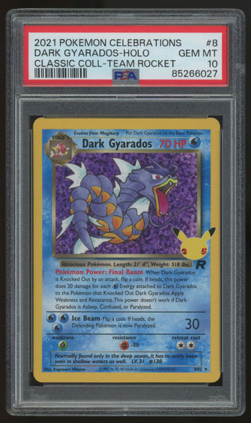 2021 Dark Gyarados Classic Collection Holo #8 PSA 10
