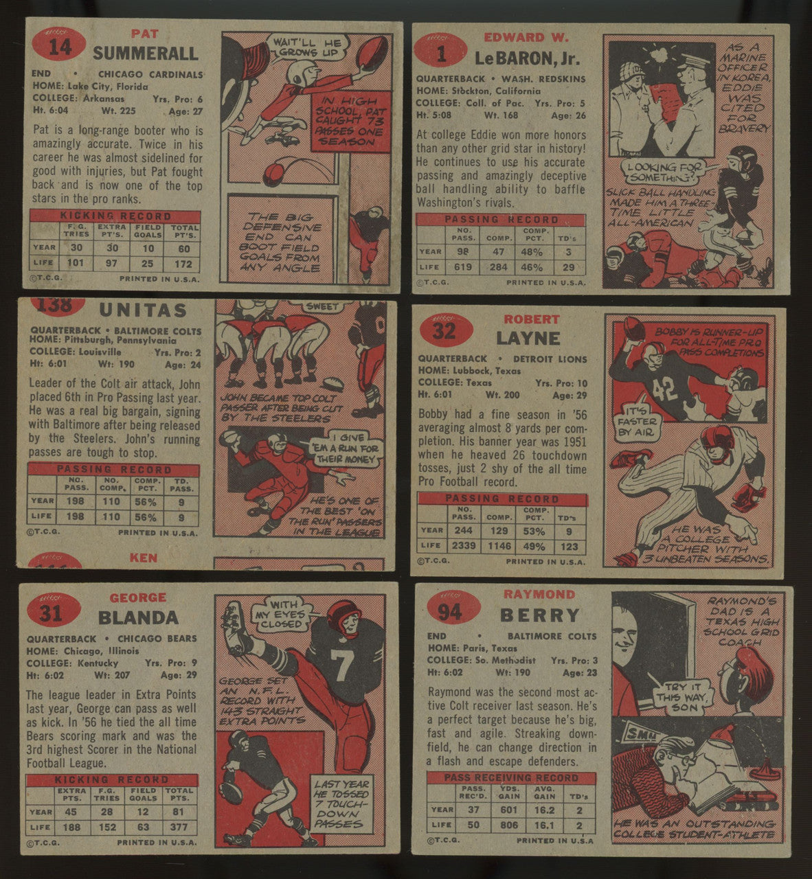 1957 Topps Football Complete Set (154) F-EX/MT