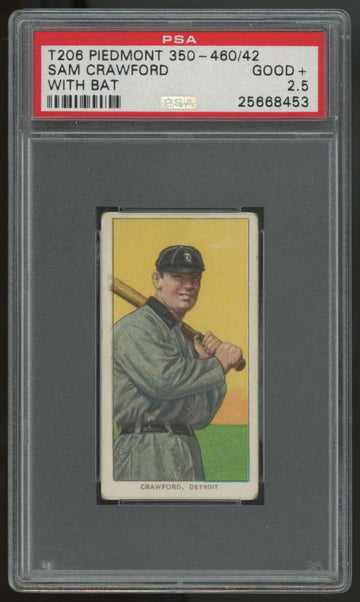 1909-11 T206 Sam Crawford Piedmont Back 350-460/42 PSA 2.5