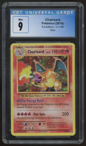 2016 Pokemon Charizard Evolutions Holo #11 CGC 9