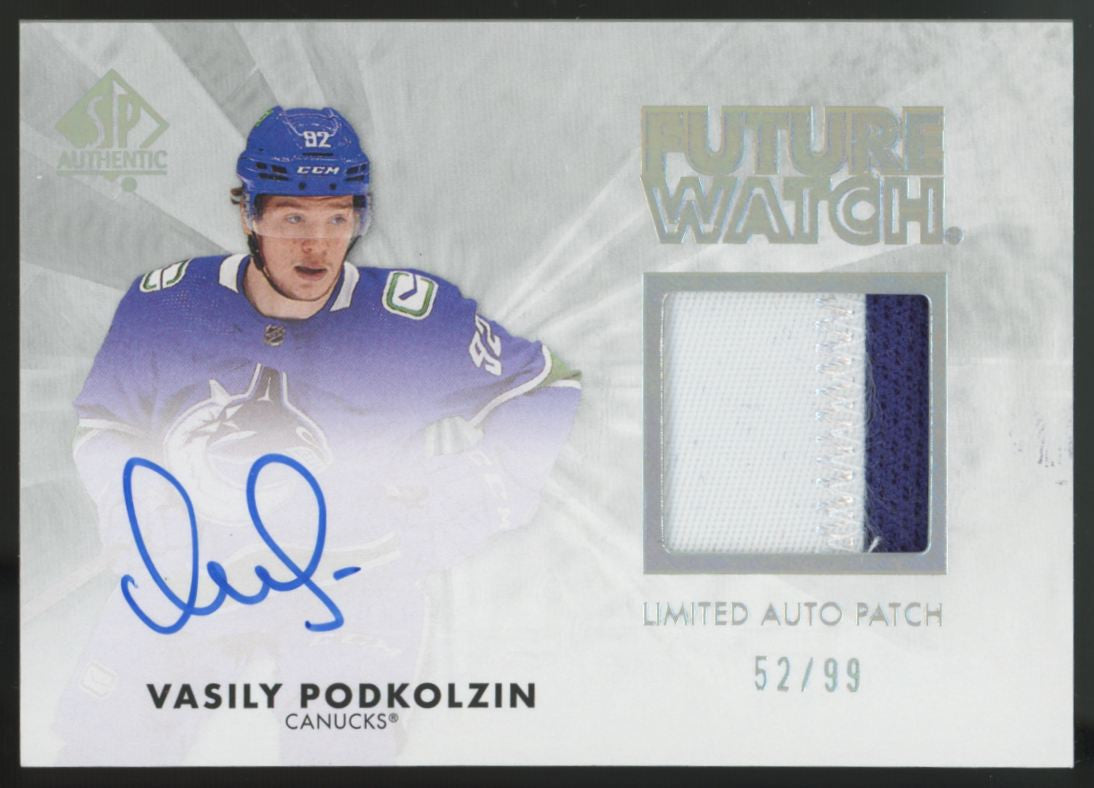 2021-22 SP Authentic Vasily Podkolzin Retro Future Watch Patch Auto /99
