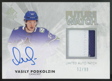 2021-22 SP Authentic Vasily Podkolzin Retro Future Watch Patch Auto /99
