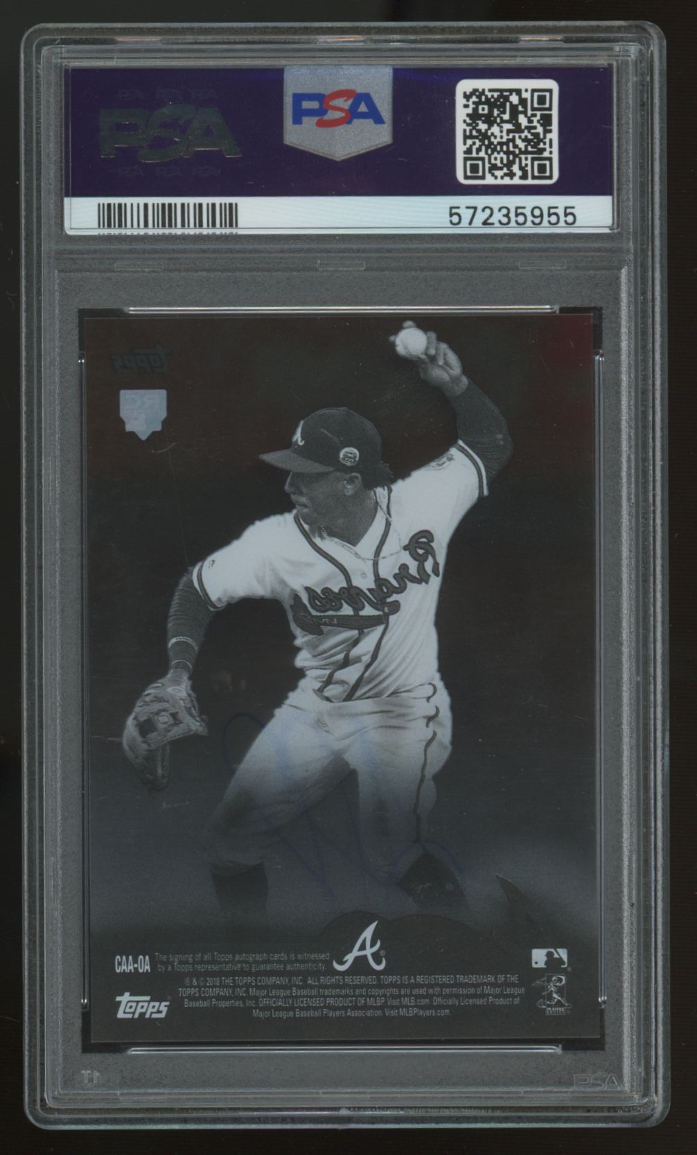 2018 Topps Clearly Authentic Ozzie Albies RC Auto #CAA-OA PSA 9