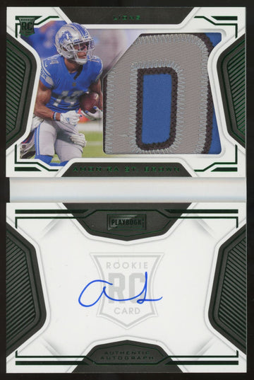 2021 Playbook Amon-Ra St. Brown RC Green Patch Auto Booklet RPA /25 #234 "A"