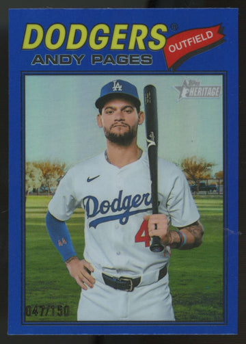 2026 Topps Heritage Andy Pages Chrome Blue Bordered /150 #235