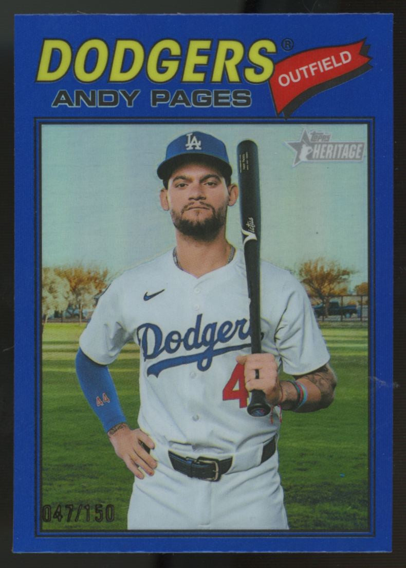 2026 Topps Heritage Andy Pages Chrome Blue Bordered /150 #235