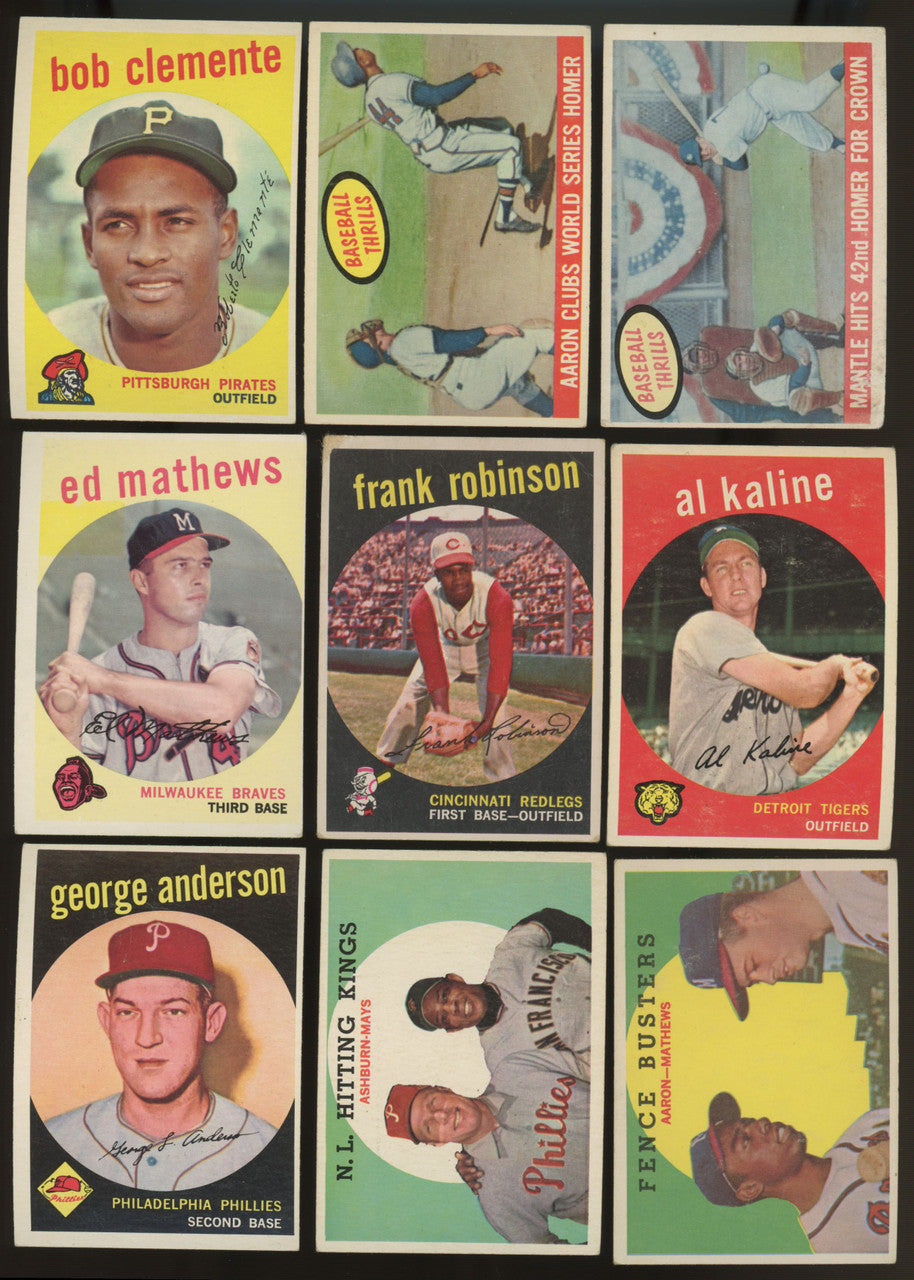 1959 Topps Baseball Near Complete Set 531/572 VG Overall