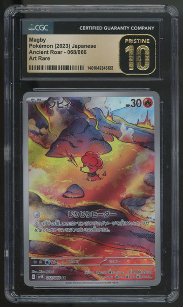 2023 Pokemon Magby Japanese Ancient Roar Art Rare #068 CGC Pristine 10