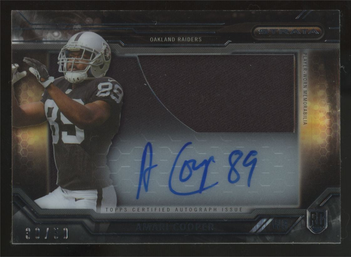 2015 Topps Strata Amari Cooper RC Clear Cut Patch Auto RPA Gold /50 #CCAP-AC