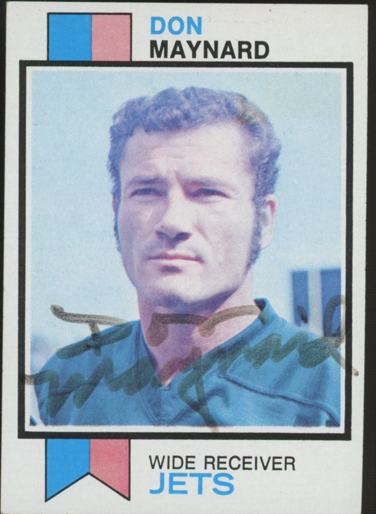 1973 Topps Don Maynard Signed IP Auto #175 EX/NM JSA Authentic