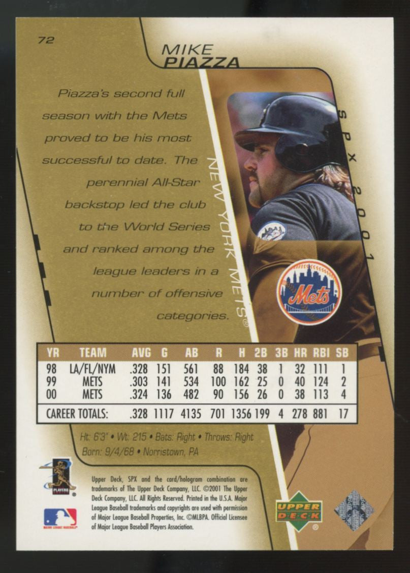 2001 Upper Deck SPX Mike Piazza Spectrum /50 #72