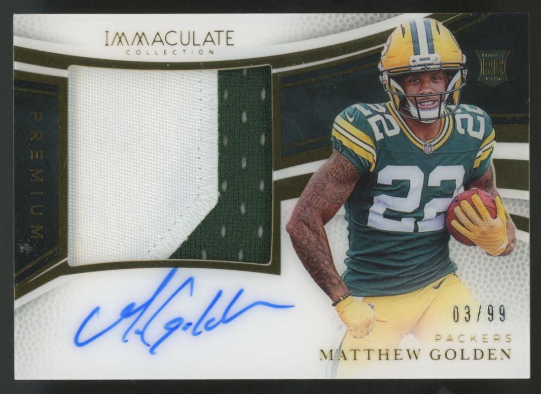 2025 Immaculate Matthew Golden RC Premium Patch Auto RPA /99 #PPRA-MGN