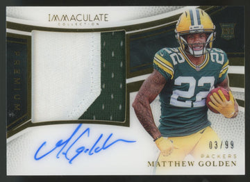 2025 Immaculate Matthew Golden RC Premium Patch Auto RPA /99 #PPRA-MGN