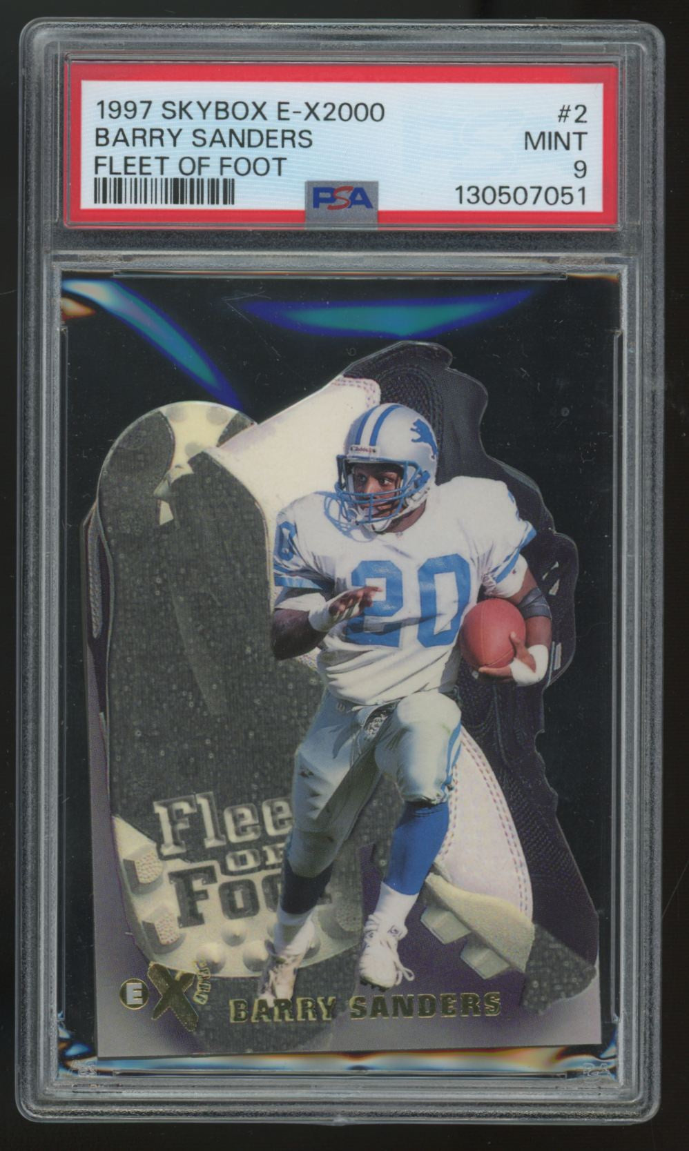 1997 Skybox E-X2000 Barry Sanders Fleet of Foot #2 PSA 9
