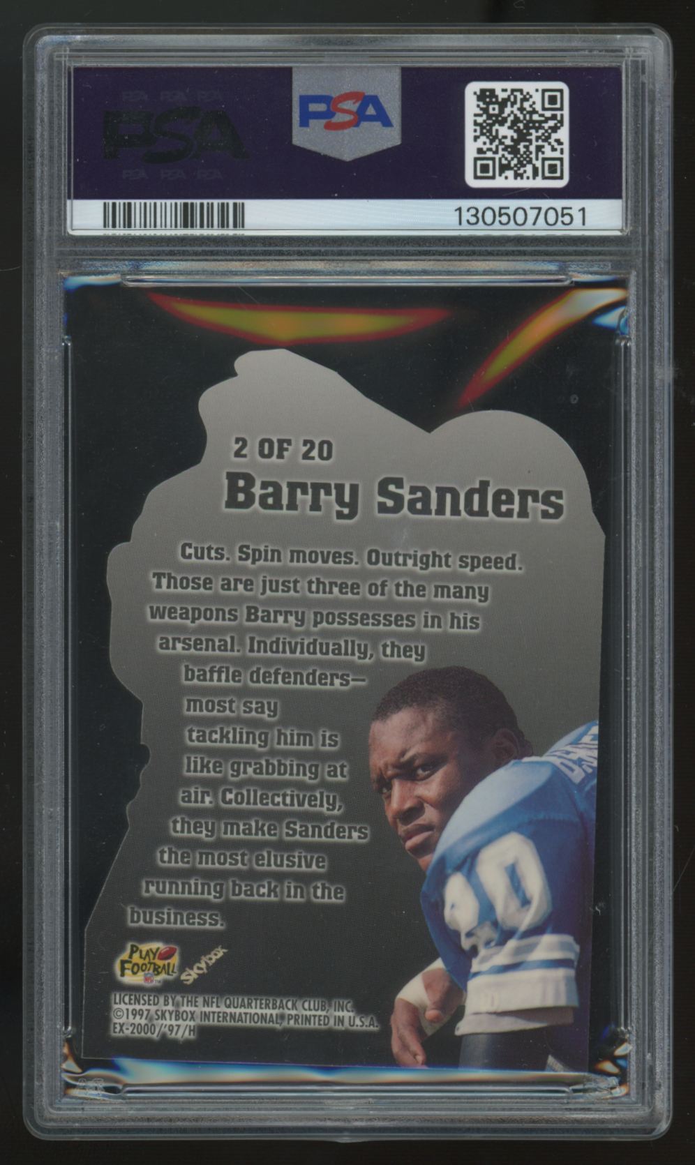 1997 Skybox E-X2000 Barry Sanders Fleet of Foot #2 PSA 9