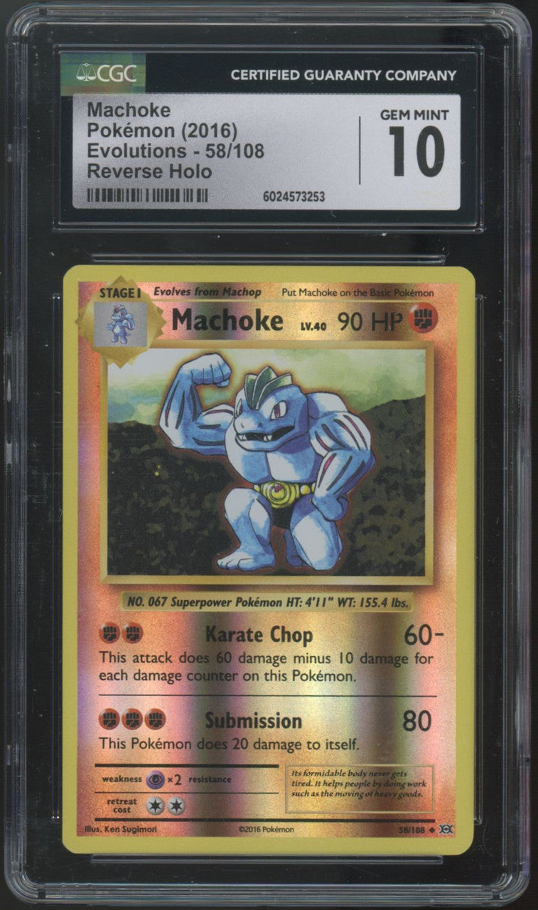 2016 Pokemon Machoke Evolutions Reverse Holo #58 CGC 10