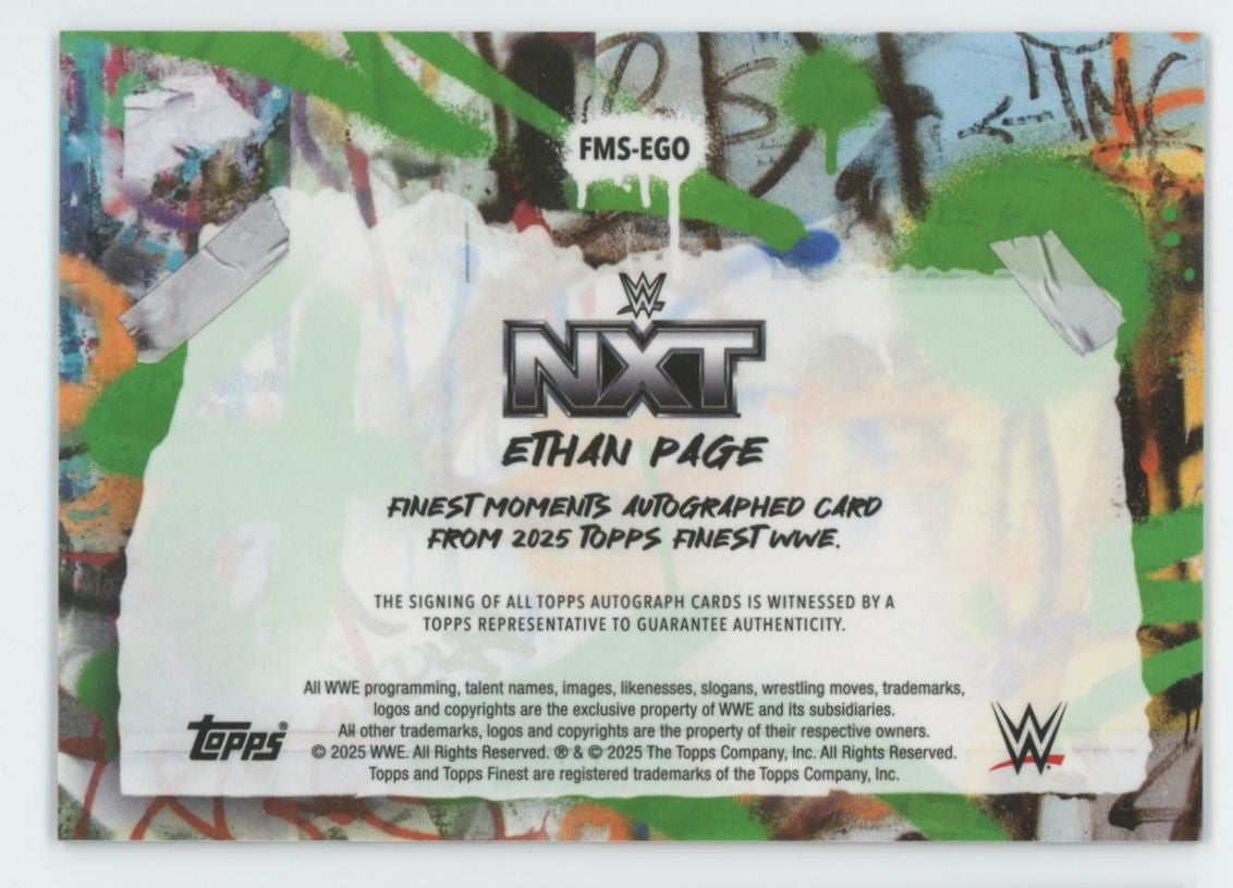 2025 Topps Finest WWE Ethan Page Moments Auto #FMS-EGO