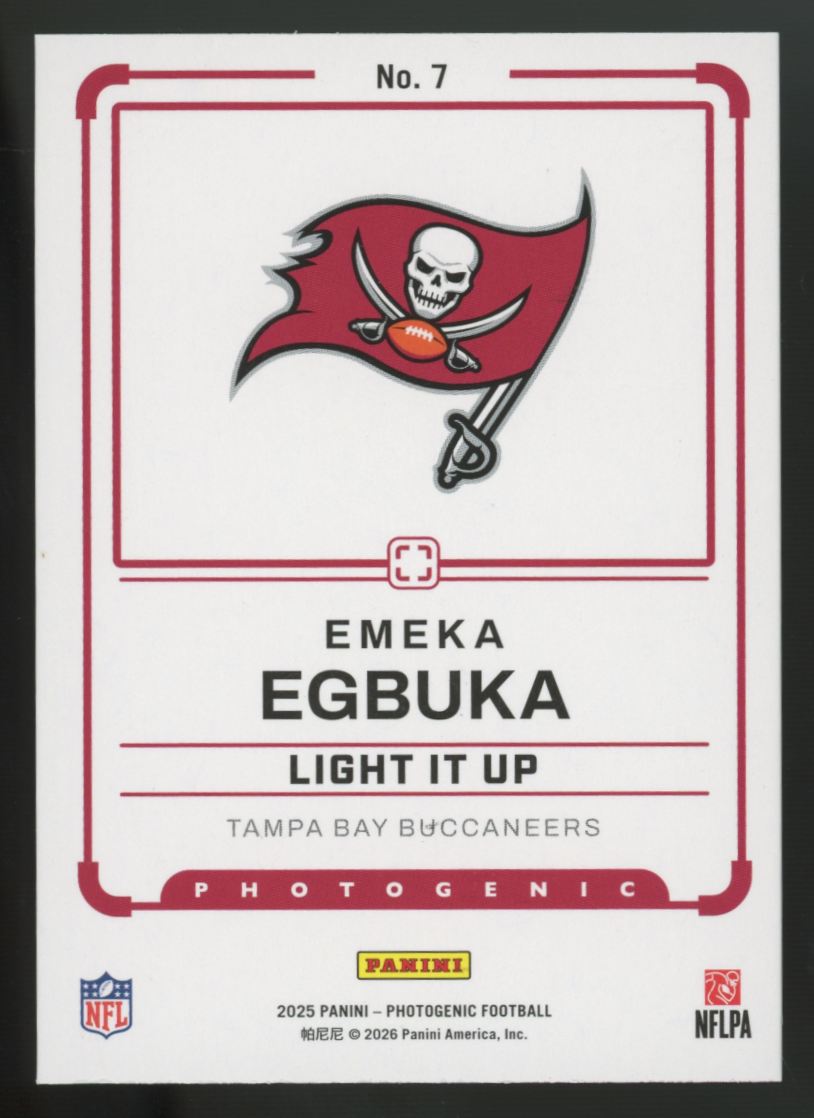 2025 Panini Photogenic Emeka Egbuka RC Silver Light It Up /15 #7