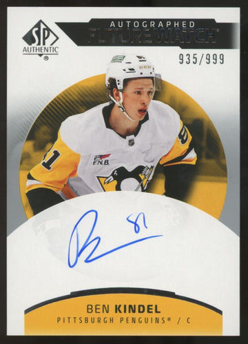 2025-26 Upper Deck SP Authentic Ben Kindel RC Future Watch Auto /999 #177