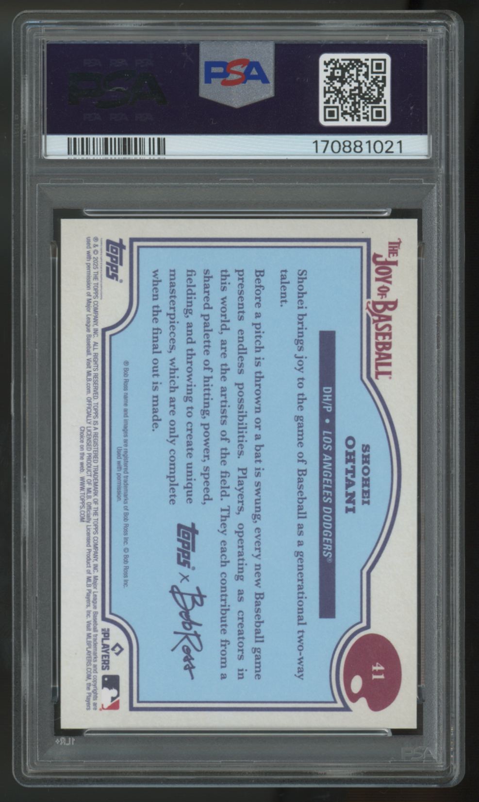 2025 Topps X Bob Ross Shohei Ohtani #41 PSA 9 *021