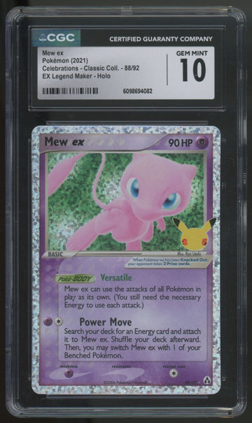 2021 Pokemon Mew ex Celebrations Classic Collection #88 CGC 10