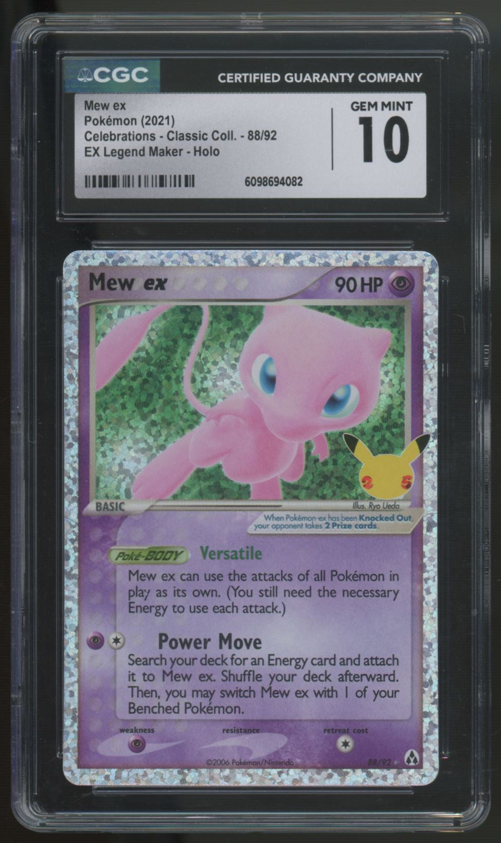 2021 Pokemon Mew ex Celebrations Classic Collection #88 CGC 10