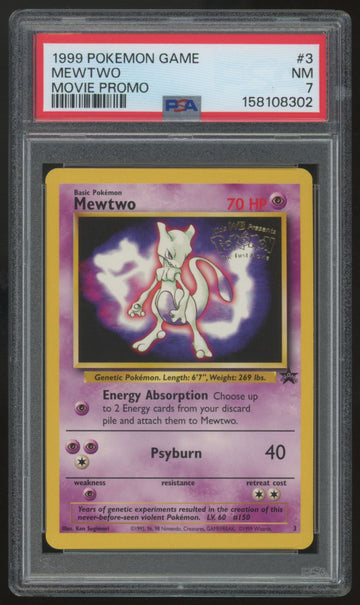 1999 Pokemon Mewtwo Movie Promo #3 PSA 7