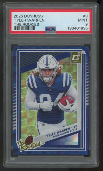 2025 Panini Donruss Tyler Warren RC The Rookies #9 PSA 9
