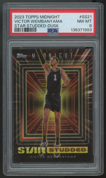 2023-24 Topps Midnight Victor Wembanyama RC Dusk Star Studded /75 #SS-21 PSA 8
