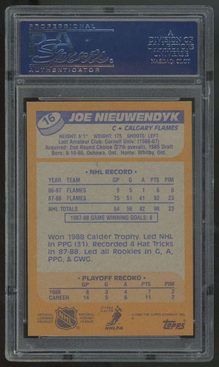 1988-89 Topps Joe Nieuwendyk RC #16 PSA 9
