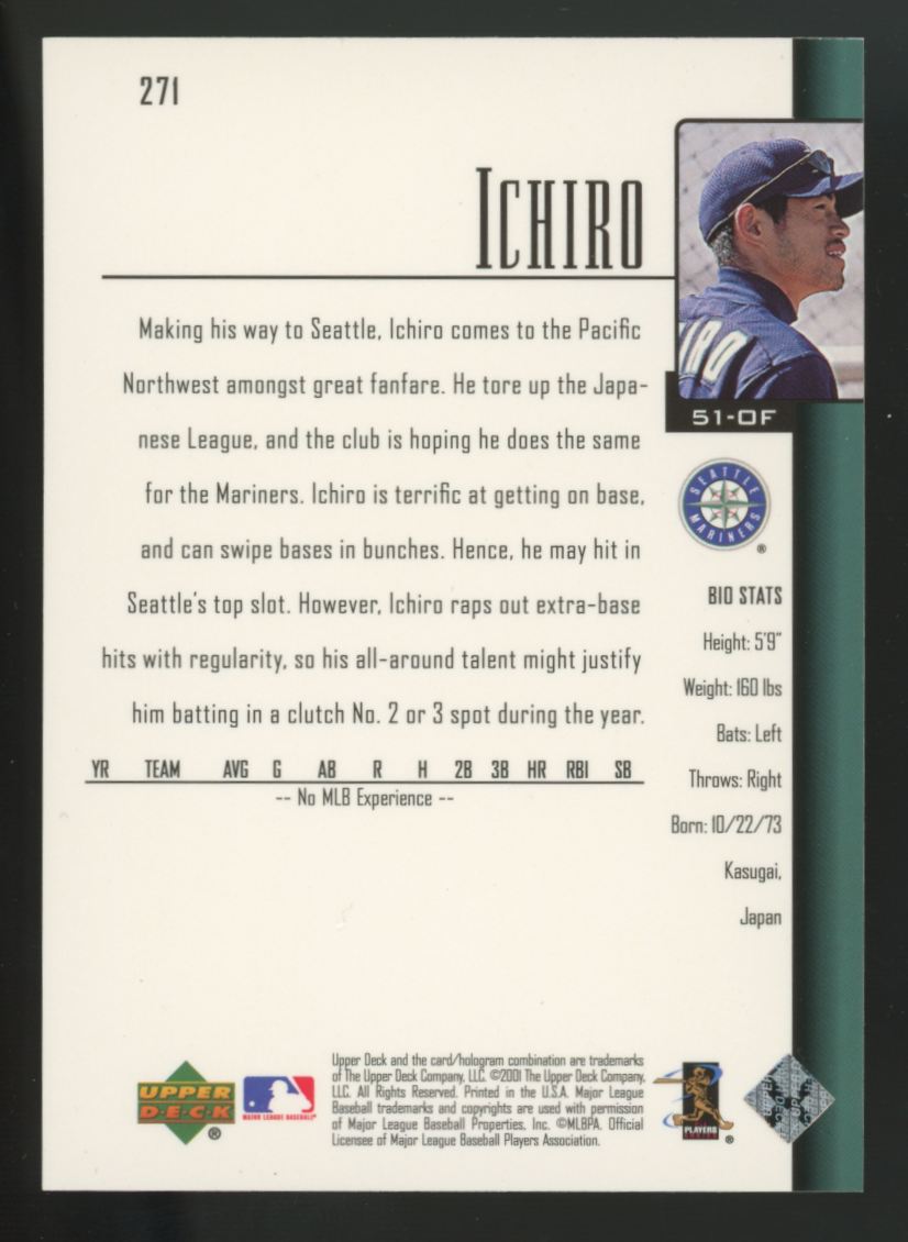 2001 Upper Deck Baseball Complete Set (450) Ichiro/Pujols