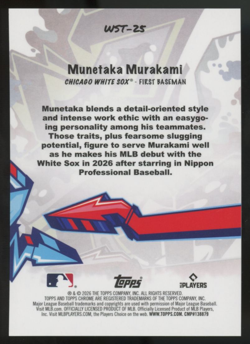 2026 Topps Chrome Munetaka Murakami RC Wild Style Purple Refractor /75 #WST-25
