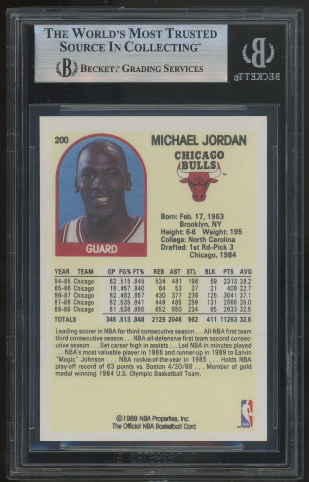 1989-90 NBA Hoops Michael Jordan #200 BGS 9