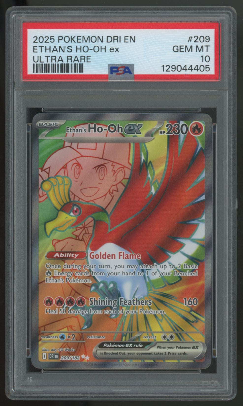 2025 Pokemon Ethan's Ho-oh ex Destined Rivals Ultra Rare #209 PSA 10