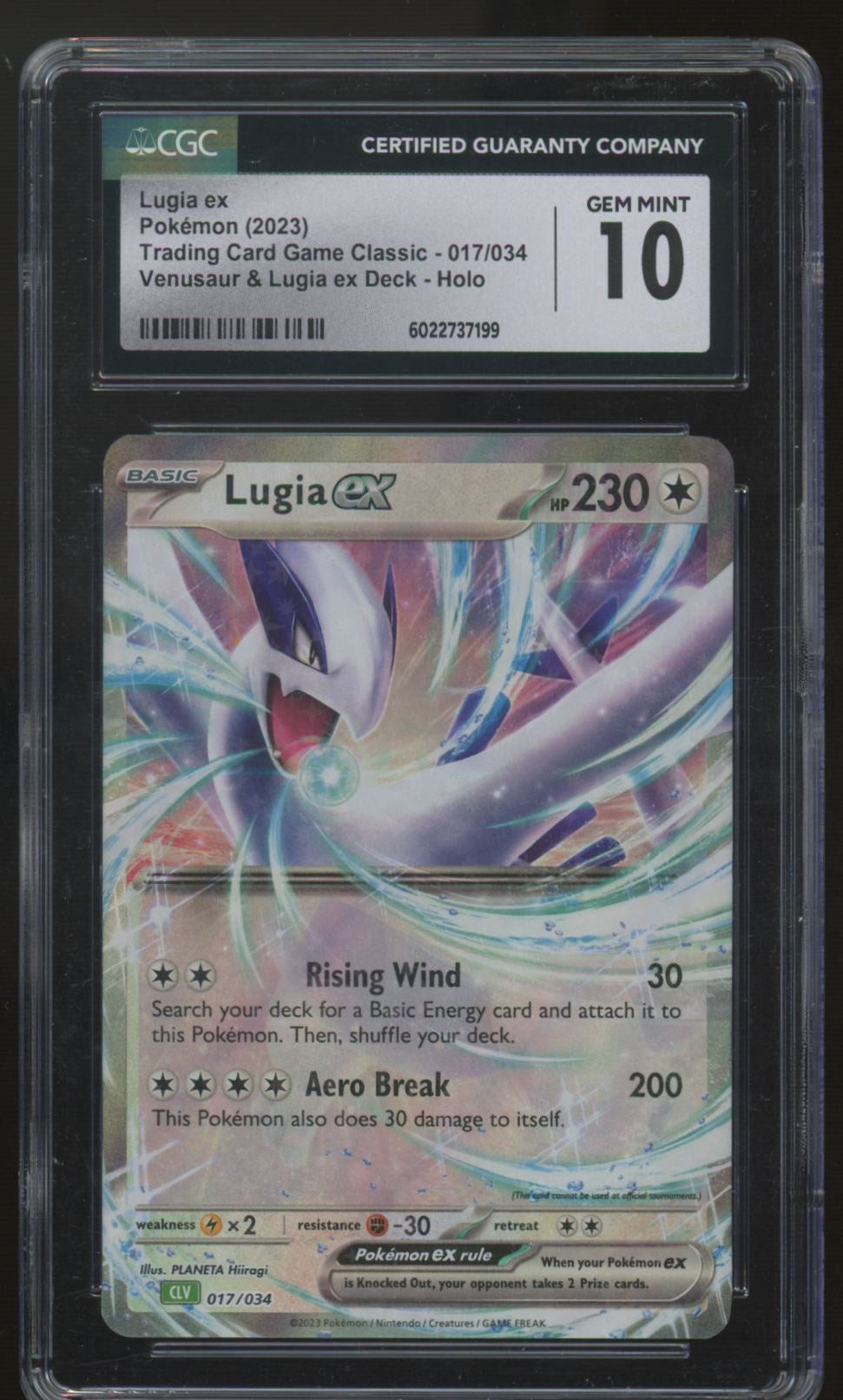 2023 Pokemon Lugia ex TCG Classic Holo #17 CGC 10