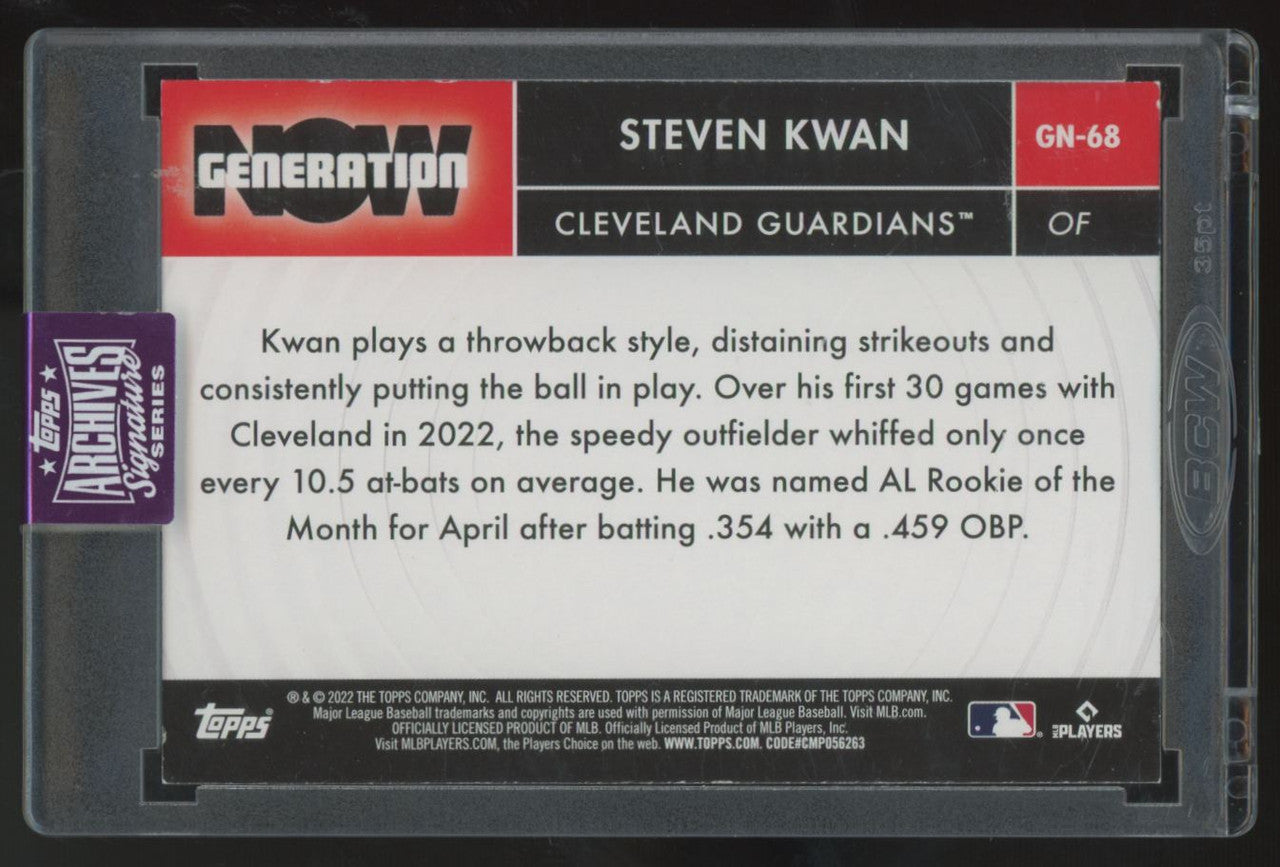 2025 Topps Archives Signature Series Steven Kwan RC Auto /25 #GN-68