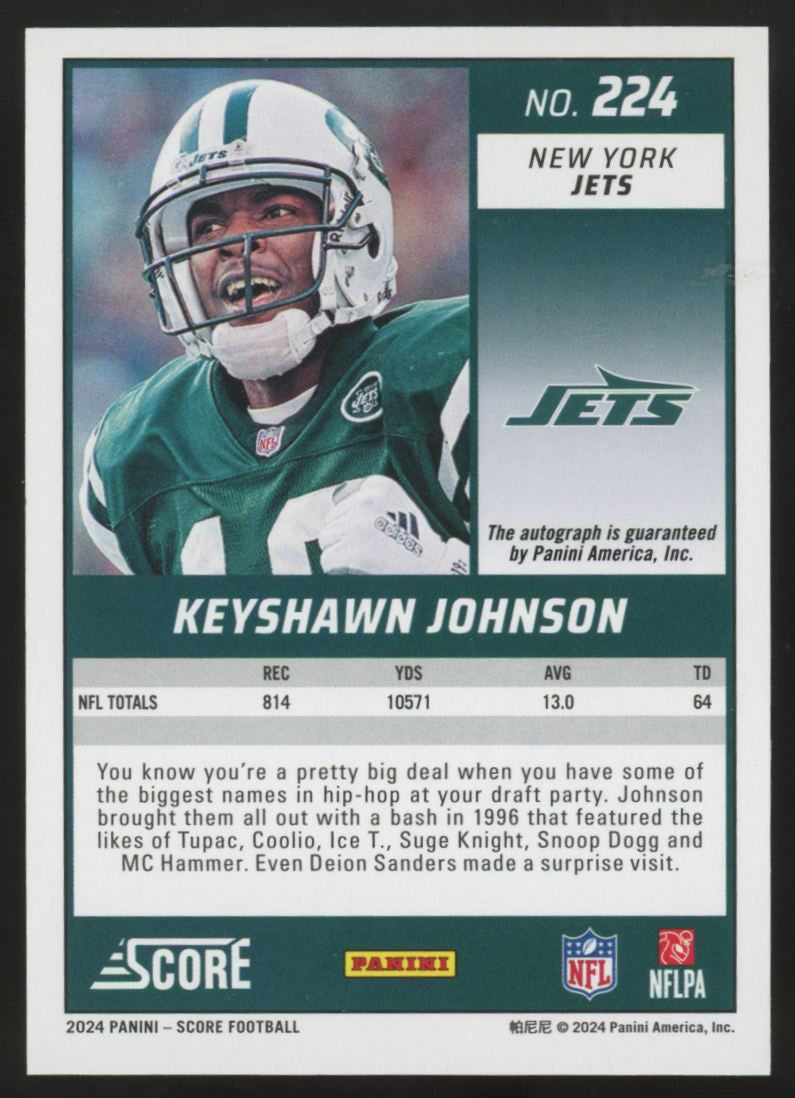 2024 Score Keyshawn Johnson Green End Zone Auto /6 #224