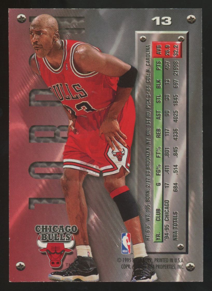 1995-96 Fleer Metal Michael Jordan Silver Spotlight #13 "A"