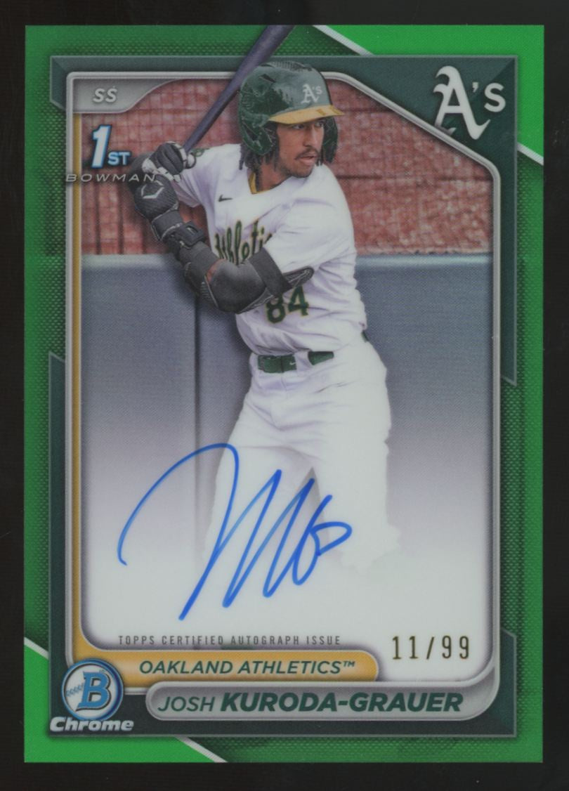 2024 Bowman Draft Josh Kuroda-Grauer 1st Chrome Green Prospect Auto /99 #CPA-JK