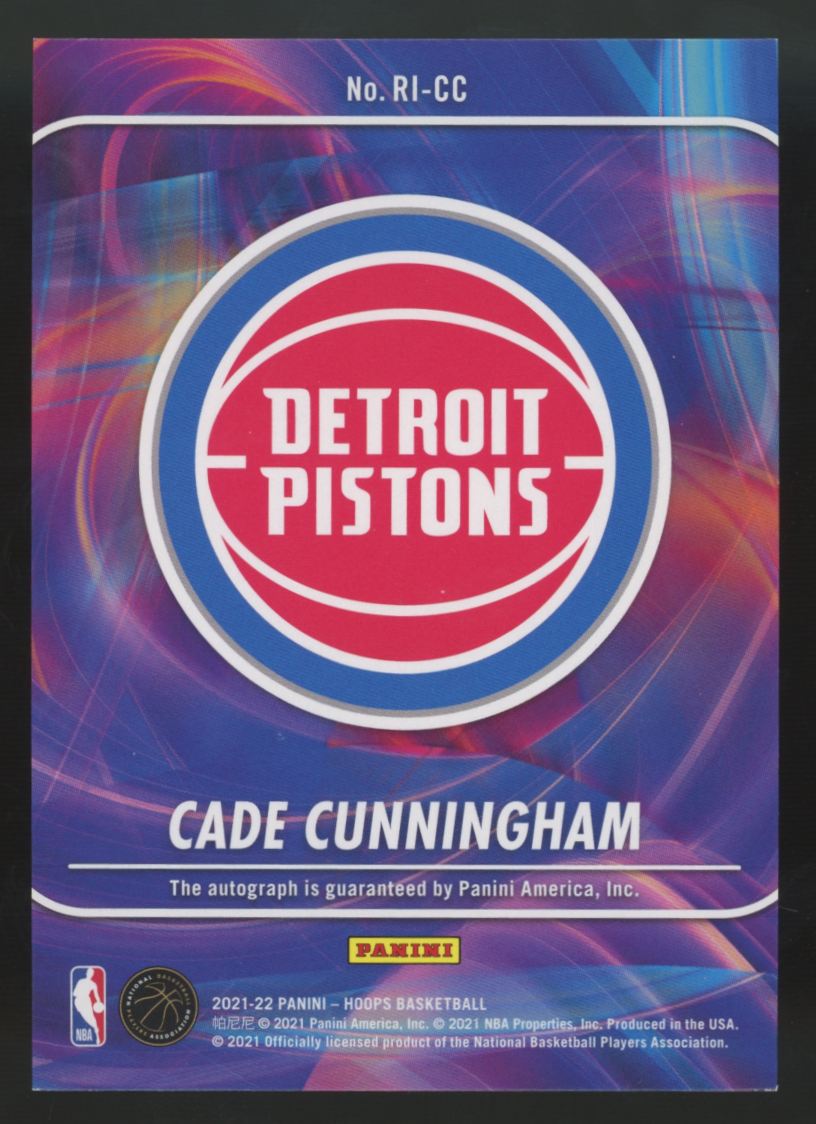 2021-22 Panini Hoops Cade Cunningham RC Rookie Ink Auto #RI-CC
