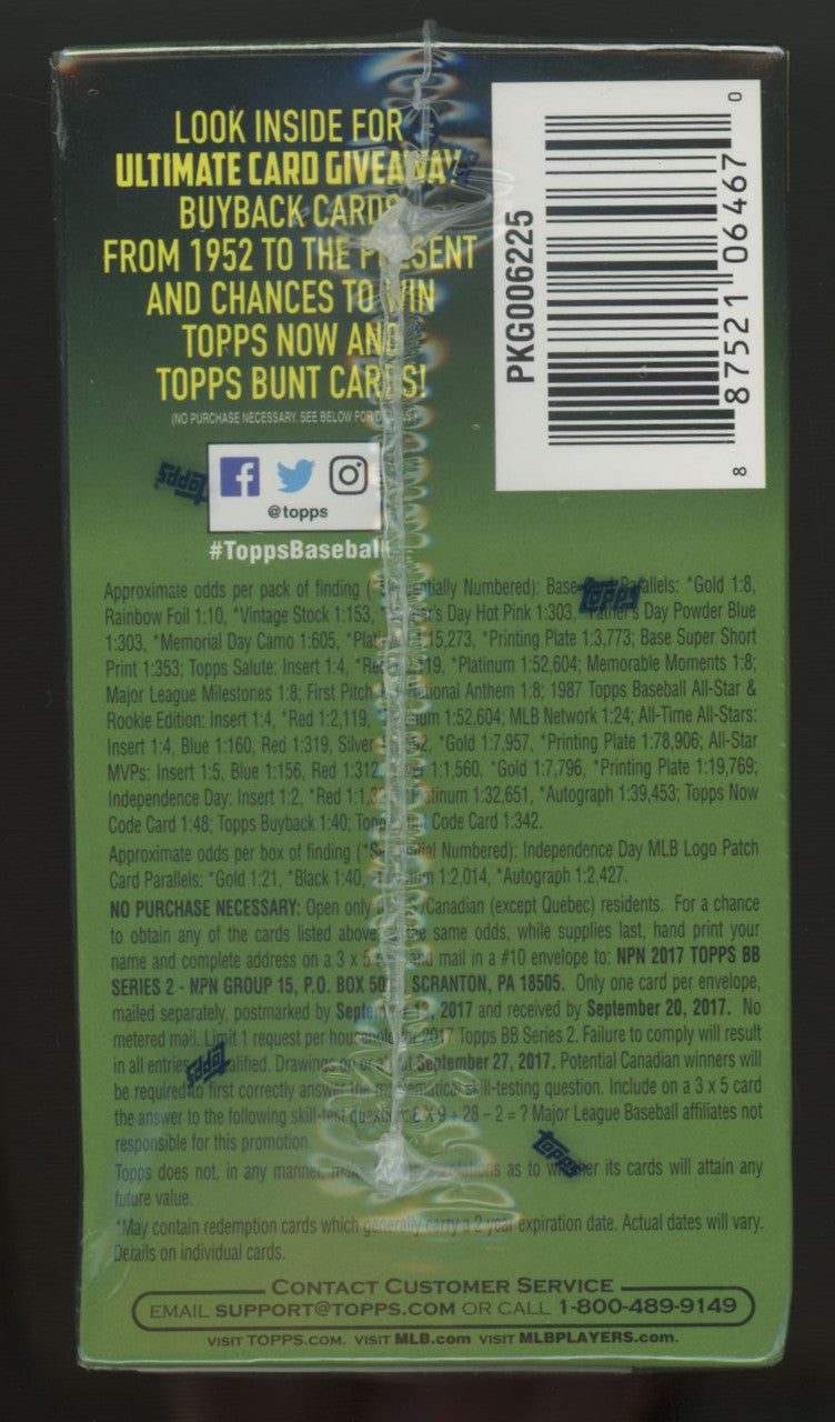 2017 Topps Baseball Series 2 Blaster Box Factory Sealed