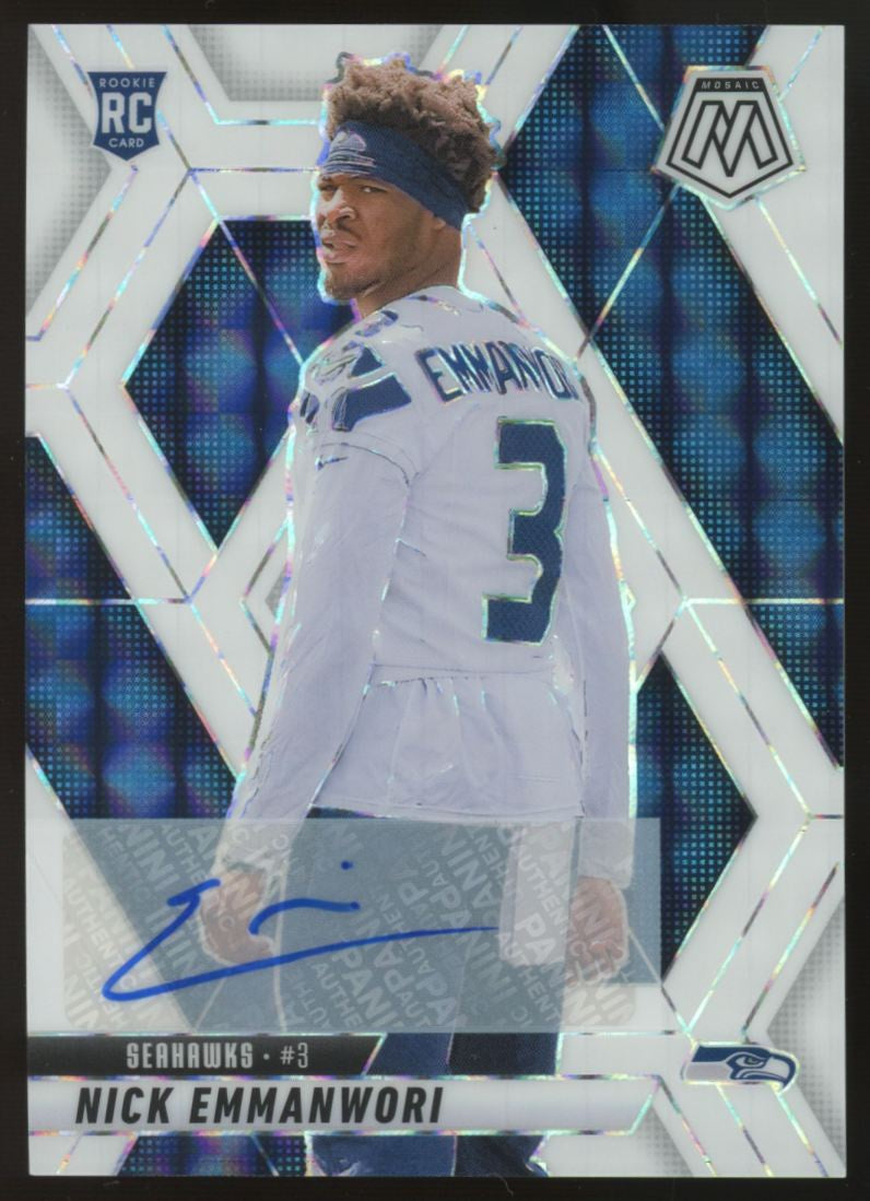 2025 Mosaic Nick Emmanwori RC White Auto /25 #321