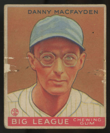 1933 Goudey Danny MacFayden #156 Poor