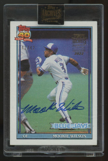2022 Topps Archives Signature Series Mookie Wilson Topps Retired 1991 Auto /42