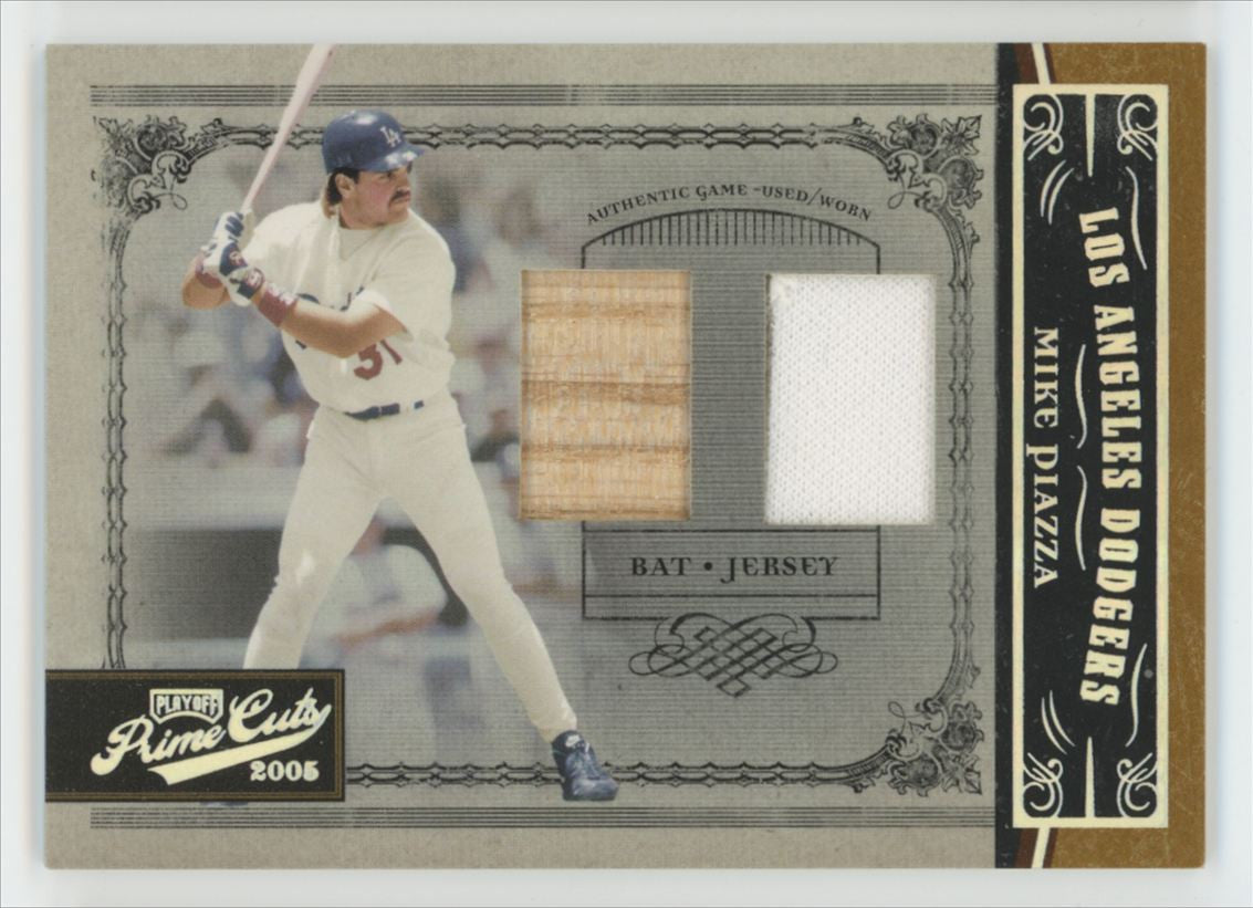 2005 Playoff Prime Cuts Mike Piazza Combo Dual Patch /50 #86