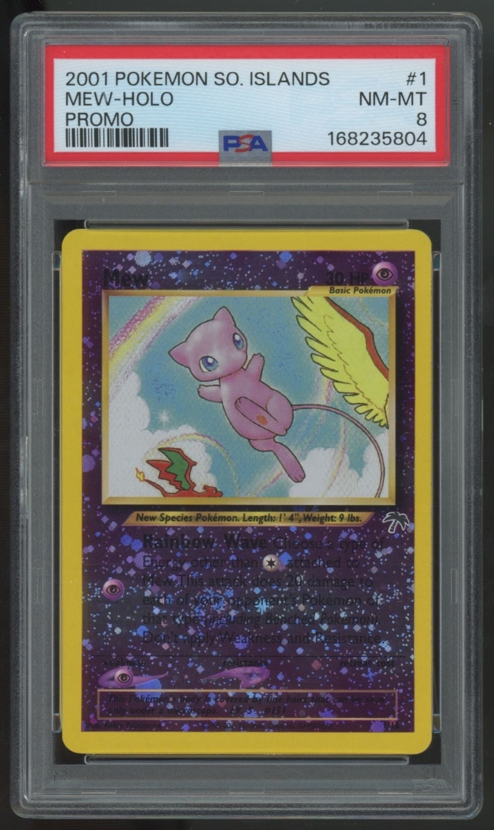 2001 Pokemon Mew Southern Islands Promo Holo #1 PSA 8
